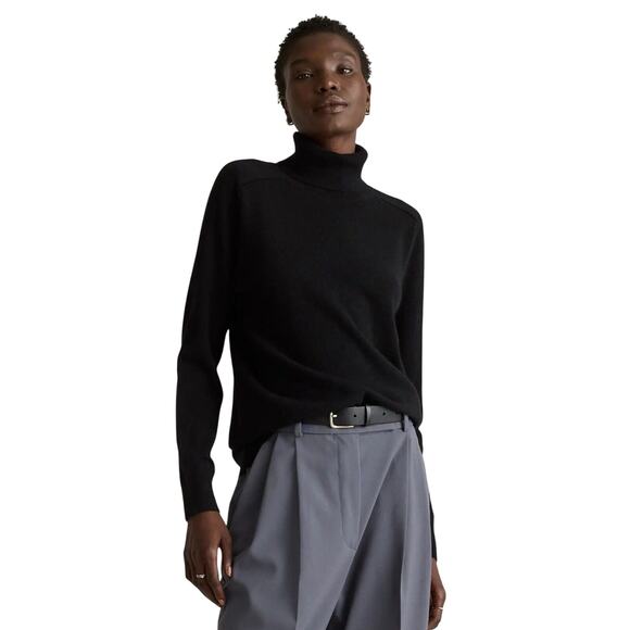 Quince Sweaters - New Quince Women’s Medium Mongolian Cashmere Turtleneck Top Blouse Sweater 4385